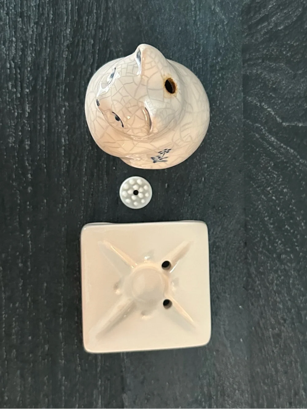 Ceramic White Cat Incense Holder - Decorative Pet Figurine